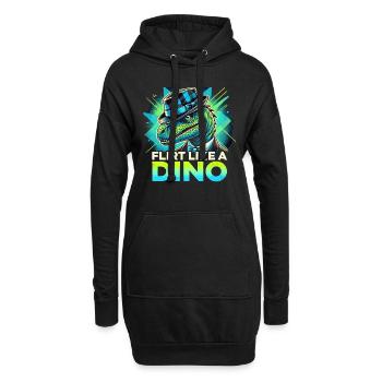Rizzler Kultur Mit Dinosaurier Kunst Und T-Rex - Hoodie-Kleid - Schwarz - Vorne