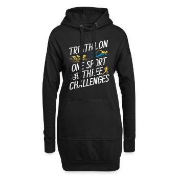Triathlon Swim Bike Run Triathlet Sport Geschenk - Hoodie-Kleid - Schwarz - Vorne