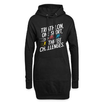 Triathlon Swim Bike Run Triathlet Sport Geschenk - Hoodie-Kleid - Schwarz - Vorne