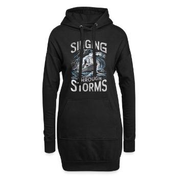 Sailors Sea Shanty Singing Ship Adventures - Hoodie-Kleid - Schwarz - Vorne