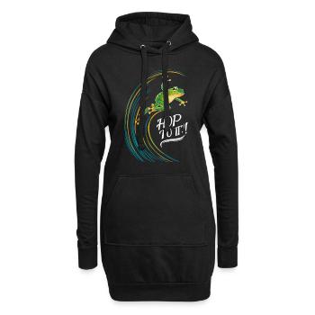 Chasseur de grenouilles amphibiens, piégeage de grenouilles - Sweat-shirt à capuche long Femme - noir - Devant