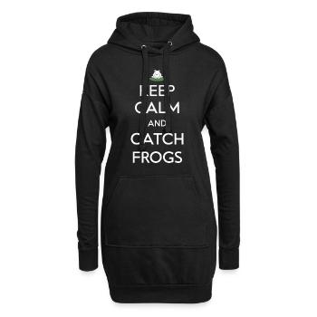 Amphibian frog hunter enthusiast, frog trapping - Hoodie Dress - black - Front