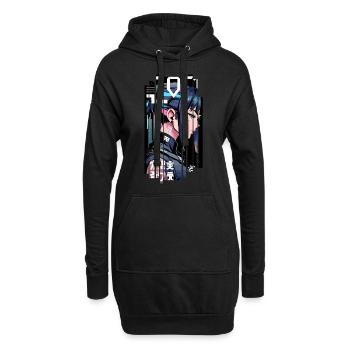 Frau Ninja Geometrische Ninja Spiele - Hoodie-Kleid - Schwarz - Vorne