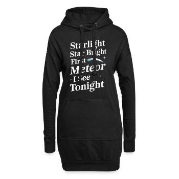 Stargazing And Meteor Shower Enthusiast - Hoodie-Kleid - Schwarz - Vorne