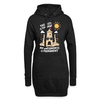 Kreative Sandburgen Kunst am Strand | Skulpturen - Hoodie-Kleid - Schwarz - Vorne