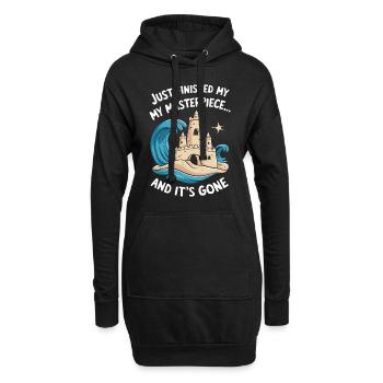 Art créatif des châteaux de sable sur la plage | Sculptures - Sweat-shirt à capuche long Femme - noir - Devant
