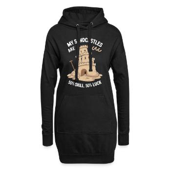 Art créatif des châteaux de sable sur la plage | Sculptures - Sweat-shirt à capuche long Femme - noir - Devant