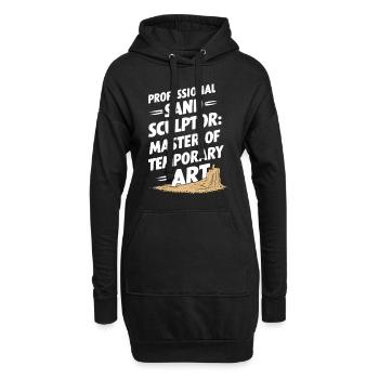 Sculpteurs de sable professionnels sur la plage du - Sweat-shirt à capuche long Femme - noir - Devant