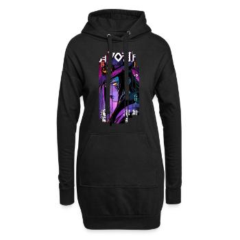 Halloween - Hexe Geometrischer Effekt Mauve - Hoodie-Kleid - Schwarz - Vorne