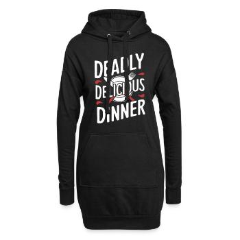 Krimi-dinner-outfit, Party, Tatort - Hoodie-Kleid - Schwarz - Vorne