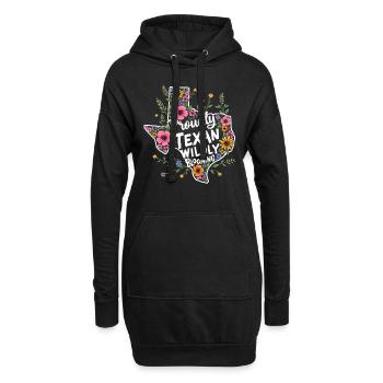 Texas Fleurs sauvages Saison Champs Fleurs Texas - Sweat-shirt à capuche long Femme - noir - Devant