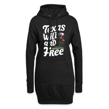 Texas Fleurs sauvages Saison Champs Fleurs Texas - Sweat-shirt à capuche long Femme - noir - Devant