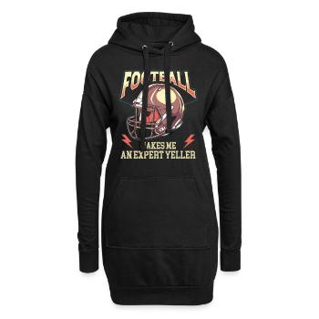 Passionné de football américain avec un d’équipe et - Sweat-shirt à capuche long Femme - noir - Devant