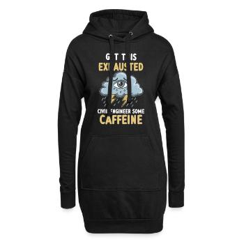 Épuisement, surcharge, ingénieur civil, vie quotidienne - Sweat-shirt à capuche long Femme - noir - Devant
