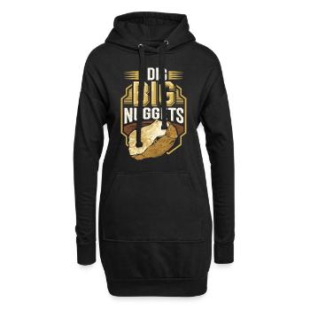 Goldrausch Abenteuer Goldsucher Schatzsuche - Hoodie-Kleid - Schwarz - Vorne