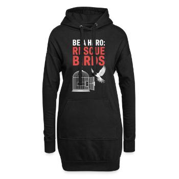 Passionné par le sauvetage des oiseaux et la faune sauvage - Sweat-shirt à capuche long Femme - noir - Devant