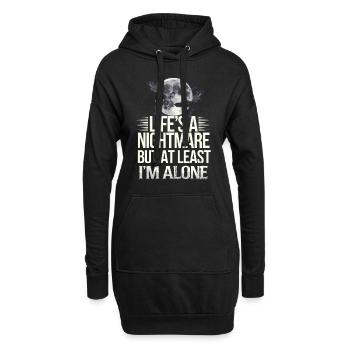 Introversion Style alternatif Émotionnel - Sweat-shirt à capuche long Femme - noir - Devant