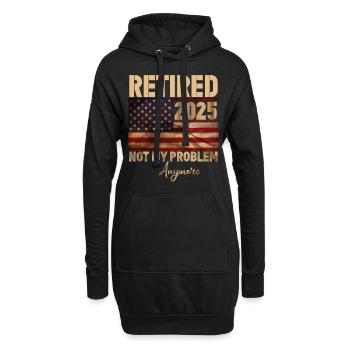Retraité 2025 - plus mon problème - Sweat-shirt à capuche long Femme - noir - Devant