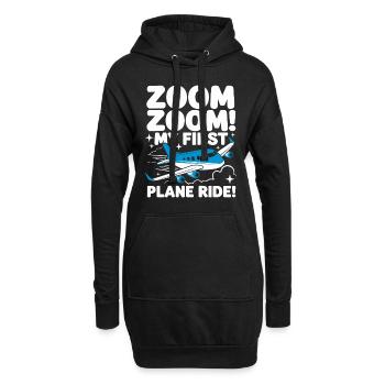 Mon premier voyage en avion Première fois en vol - Sweat-shirt à capuche long Femme - noir - Devant