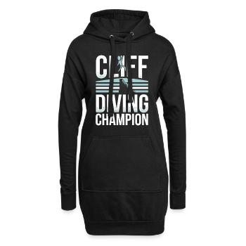 Cliff Diving Adventure Sports Thrill Seeker - Hoodie-Kleid - Schwarz - Vorne