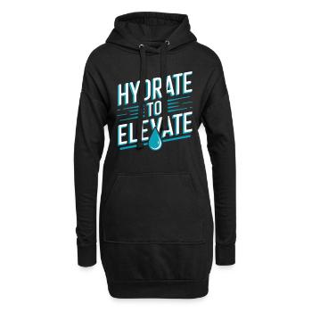 Hydration and Wellness Journey: Stay Hydrated and - Hoodie-Kleid - Schwarz - Vorne