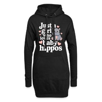 Adorable bébé hippopotame oeuvre pour les amateurs d’hippopotames - Sweat-shirt à capuche long Femme - noir - Devant