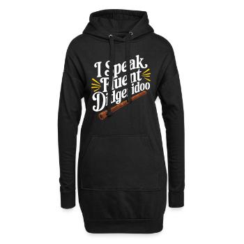 Didgeridoo Player Embracing Aboriginal Instrument - Hoodie-Kleid - Schwarz - Vorne