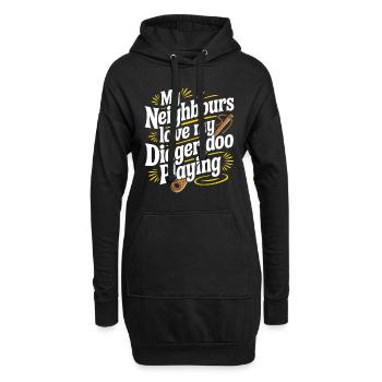 Didgeridoo Player Embracing Aboriginal Instrument - Hoodie-Kleid - Schwarz - Vorne