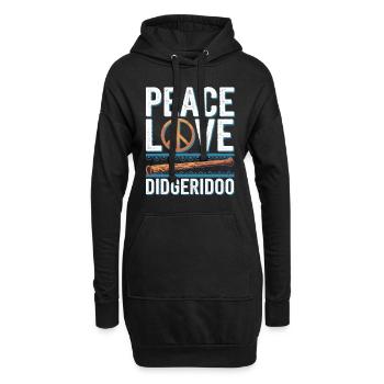 Didgeridoo Player Embracing Aboriginal Instrument - Hoodie-Kleid - Schwarz - Vorne
