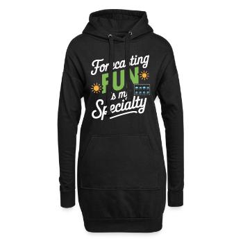 Observateur de tempêtes et météorologue amateur de météo - Sweat-shirt à capuche long Femme - noir - Devant