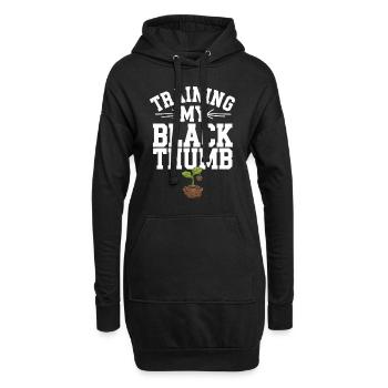 Plant Parent Black Thumb Funny Plant Care Struggle - Hoodie-Kleid - Schwarz - Vorne