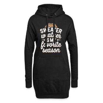 Winter Cozy Culture Warme Decken Hot Cocoa - Hoodie-Kleid - Schwarz - Vorne