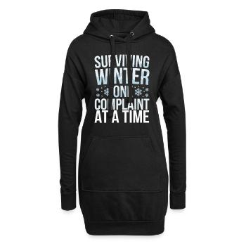 Winter-mürrisch-kälte-wetter-beschwerden - Hoodie-Kleid - Schwarz - Vorne