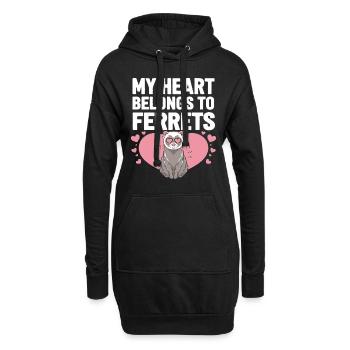 Propriétaire de furet, Amateur de furets, Bonbons - Sweat-shirt à capuche long Femme - noir - Devant