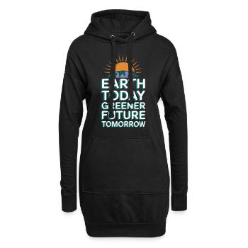 Optimisme climatique, Jour de la Terre, Durabilité - Sweat-shirt à capuche long Femme - noir - Devant