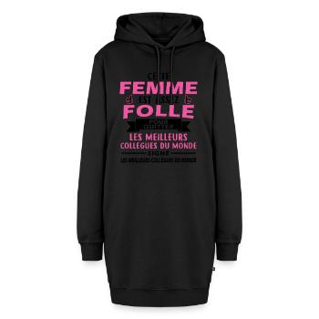 Mad Woman verlässt Kollegen - Hoodie-Kleid - Schwarz - Vorne - AI Model Female 172 light (172cm)