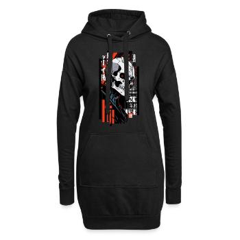 Ver.1 - Cyborg Totenkopf rot schwarz Kanji - Hoodie-Kleid - Schwarz - Vorne