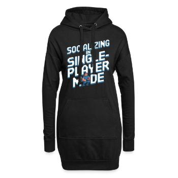 Introvertierter Gamer Alleinspieler Ruhiges - Hoodie-Kleid - Schwarz - Vorne