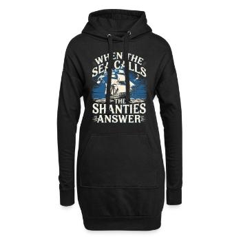 Marins Chant Chantant Aventures sur le navire - Sweat-shirt à capuche long Femme - noir - Devant