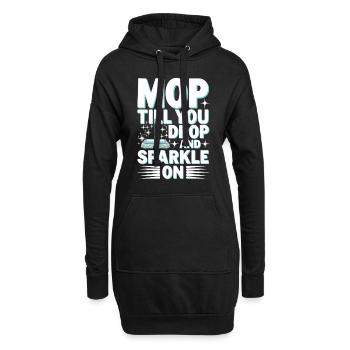 Frühjahrsputz-enthusiasten, Neuanfang Und - Hoodie-Kleid - Schwarz - Vorne