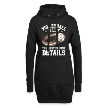 Volleyballspieler Und Fan Spike Servieren - Hoodie-Kleid - Schwarz - Vorne