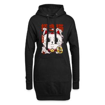 Maneki Neko Turbo Oma - Hoodie-Kleid - Schwarz - Vorne