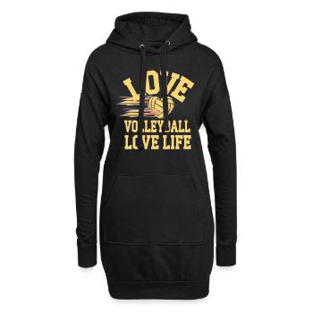 Joueur De Volley-ball Et Fan Spike Service - Sweat-shirt à capuche long Femme - noir - Devant
