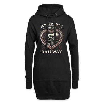 Railfan Passionné de train Amoureux des locomotives - Sweat-shirt à capuche long Femme - noir - Devant