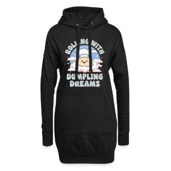 Dim-sum-liebhaber Chinesischer Küche Und Knödel - Hoodie-Kleid - Schwarz - Vorne