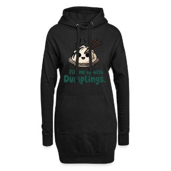 Dim-sum-liebhaber Chinesischer Küche Und Knödel - Hoodie-Kleid - Schwarz - Vorne