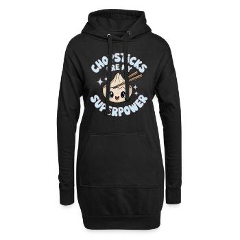 Dim-sum-liebhaber Chinesischer Küche Und Knödel - Hoodie-Kleid - Schwarz - Vorne