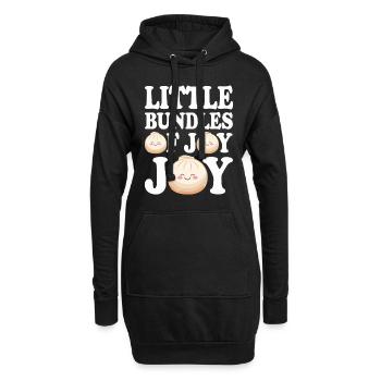 Dim-sum-liebhaber Chinesischer Küche Und Knödel - Hoodie-Kleid - Schwarz - Vorne