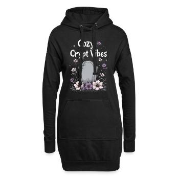 Confortable, Horreur, Esthétique, Effrayant, Confortable - Sweat-shirt à capuche long Femme - noir - Devant