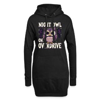 Funktioneller Sarkasmus-morgen Für Nachteulen - Hoodie-Kleid - Schwarz - Vorne